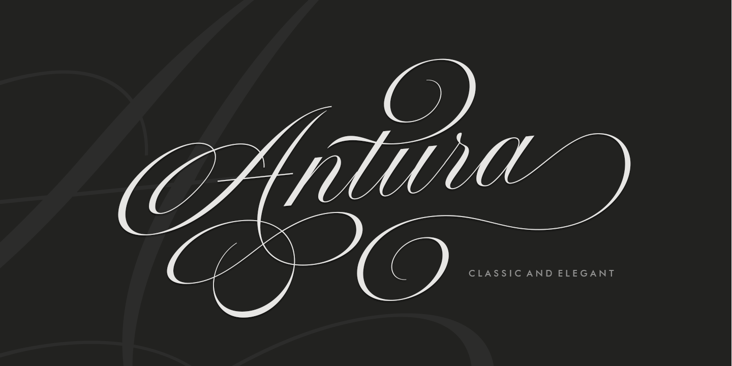 Beispiel einer Antura Script Regular-Schriftart